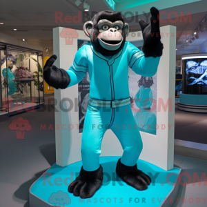 Cyan Chimpanzee mascot...