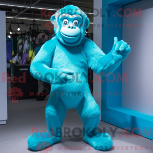 Cyan Chimpanzee mascot...