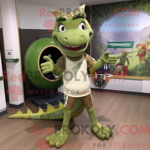 Olive Dragon mascot costume...