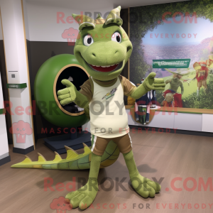 Olive Dragon Maskottchen...