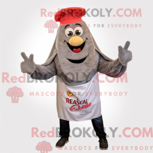 Gray Paella mascot costume...