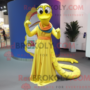 Yellow Snake mascot costume...