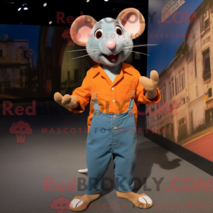 Orange Rat mascot costume...