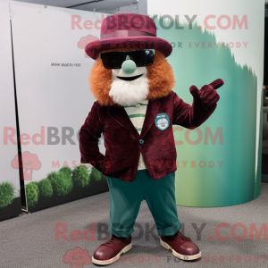 Maroon Leprechaun mascot...