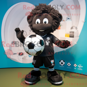 Black Soccer Ball mascot...