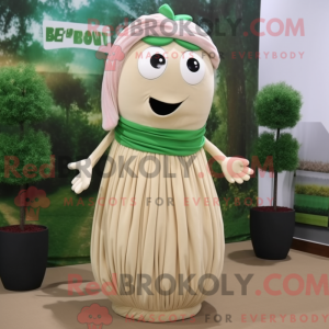 Beige Green Bean mascot...