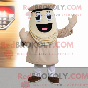 Beige steak mascottekostuum...