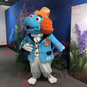 Cyan Clown Fish maskot...