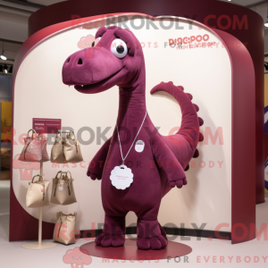 Maroon Diplodocus mascot...