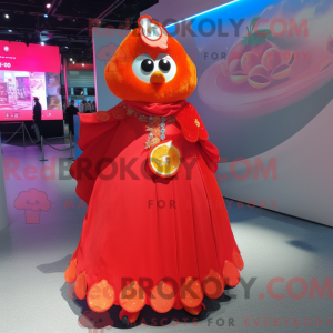 Red Mandarin mascot costume...