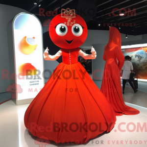Rød mandarin maskot kostume...