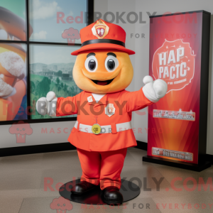 Peach Fire Fighter mascot...