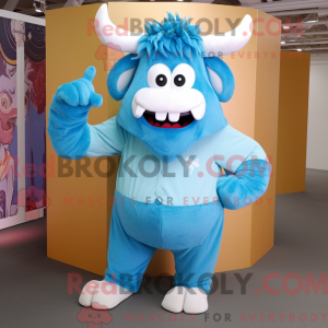 Sky Blue Minotaur mascot...