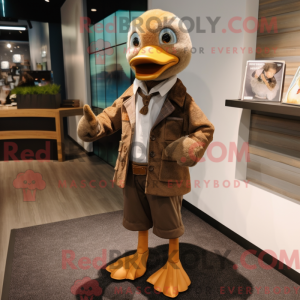 Brown Goose mascot costume...