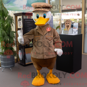 Brown Goose mascottekostuum...