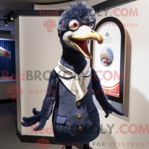 Navy Ostrich mascot costume...