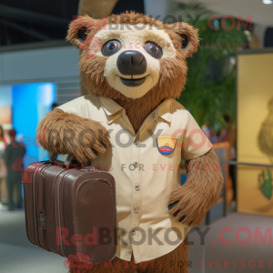 Tan Sloth Bear mascot...
