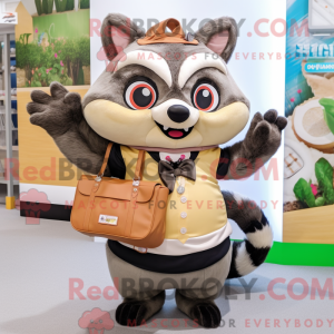 Tan Raccoon mascot costume...