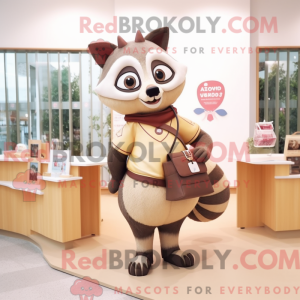 Tan Raccoon mascot costume...