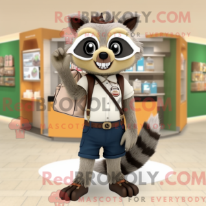 Tan Raccoon mascot costume...