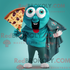 Teal Pizza Slice mascot...