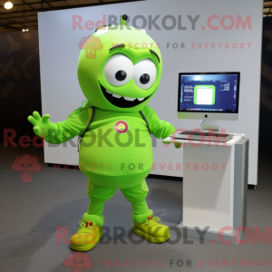 Limegrøn Computer maskot...