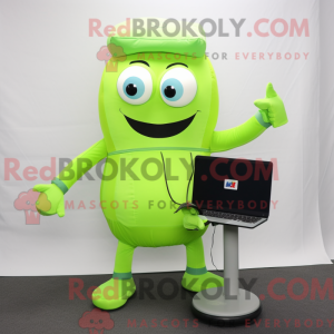 Limegrøn Computer maskot...