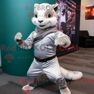 Sølv ilder maskot kostume...