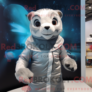 Sølv ilder maskot kostume...