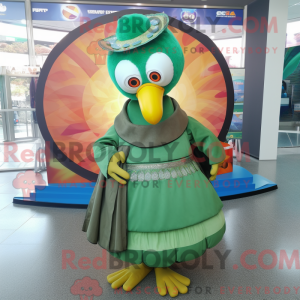 Green Turkey mascot costume...