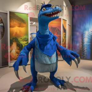 Blå Spinosaurus maskot...