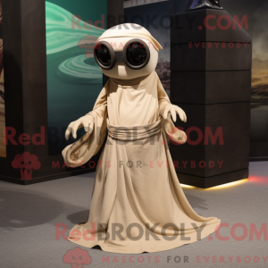 Tan Kraken maskot kostume...