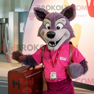 Magenta Wolf Maskottchen...