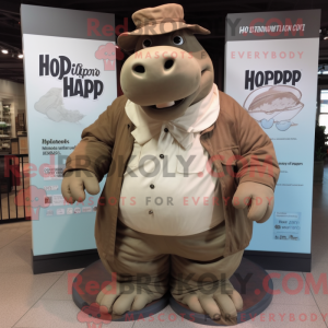 Brown Hippopotamus mascot...