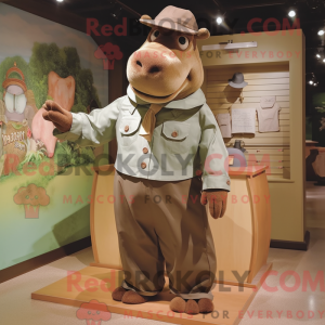 Brown Hippopotamus mascot...
