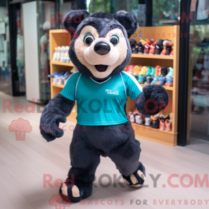 Teal Spectacled Bear mascot...