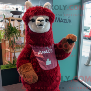 Maroon Alpaca mascot...