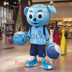 Sky Blue Soccer Ball mascot...