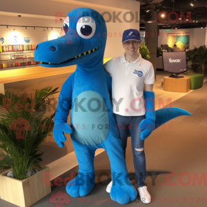 Blå Diplodocus maskot...