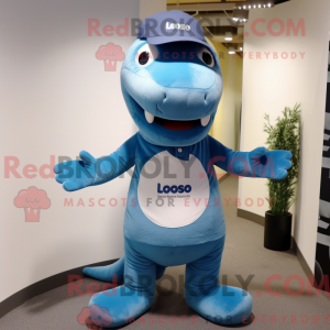 Blå Diplodocus maskot...