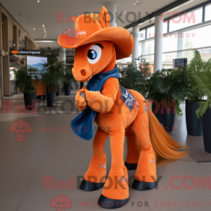 Orange Horse mascot costume...