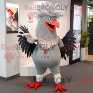 Gray Roosters mascot...