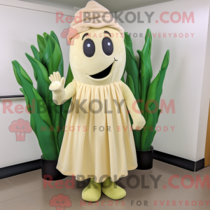 Beige Celery mascot costume...