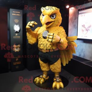 Gold Eagle mascot costume...