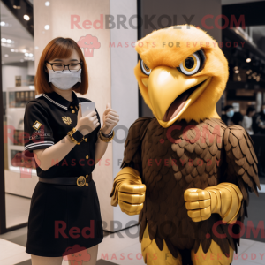 Gold Eagle mascot costume...