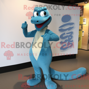 Cyaan Snake mascottekostuum...