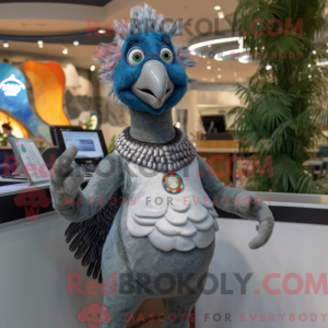 Grå påfugl maskot kostume...