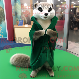 Green Ferret mascot costume...