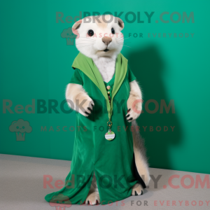 Green Ferret mascot costume...
