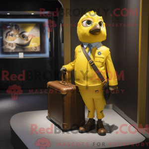 Gold Canary mascot costume...